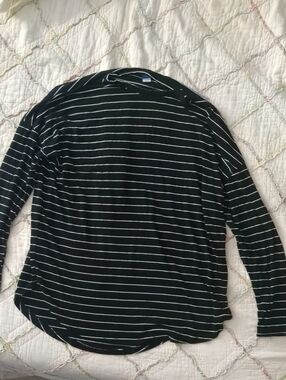 Black And White Striped M Shirt